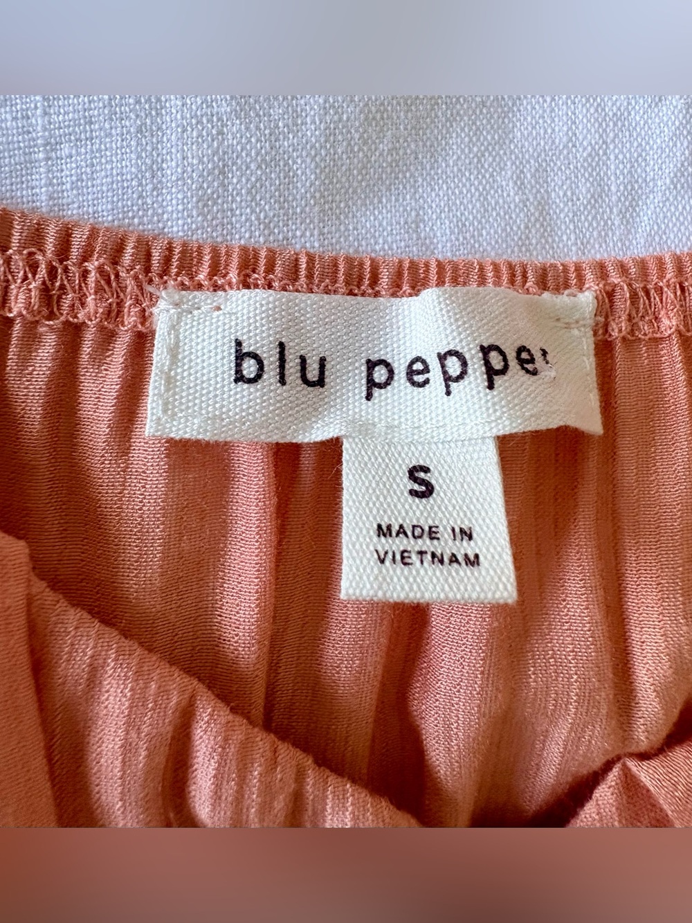 Blu Pepper Coral Tiered Mini Dress Small Ruffle Sleeve Boho Babydoll Rayon - Picture 7 of 12